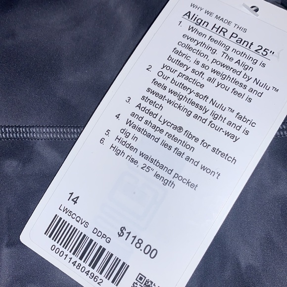 ๐NWTs Lululemon Align HR Pant 25โ - Picture 9 of 13